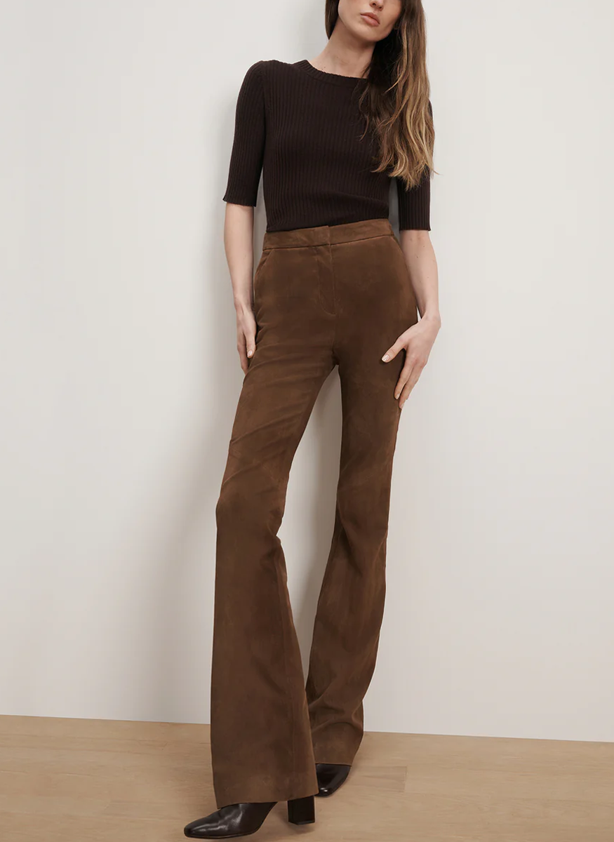 Gracie Suede Flare Pant - Veronica Beard