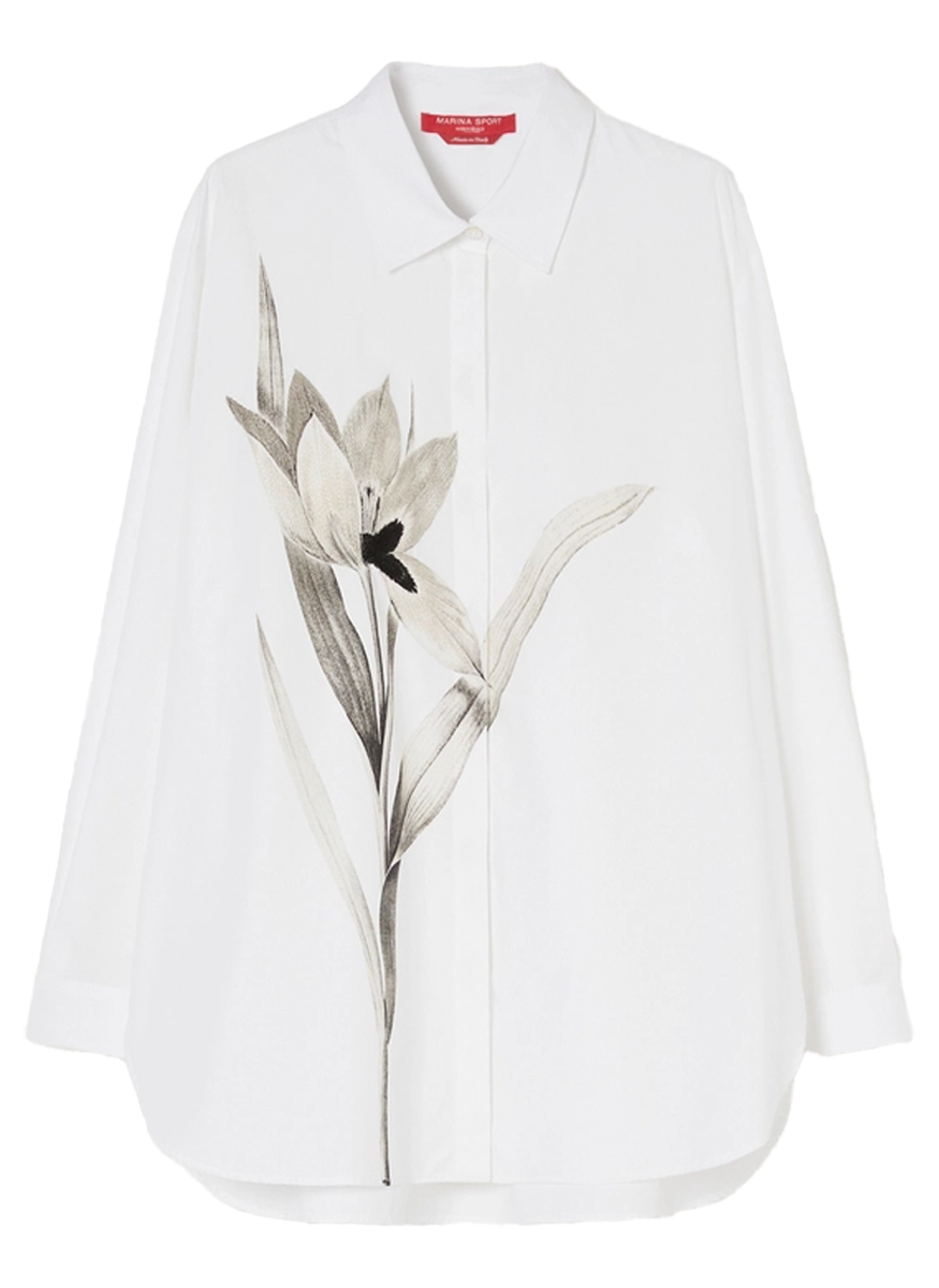 Tartufo Poplin Embroidered Shirt in Optical White