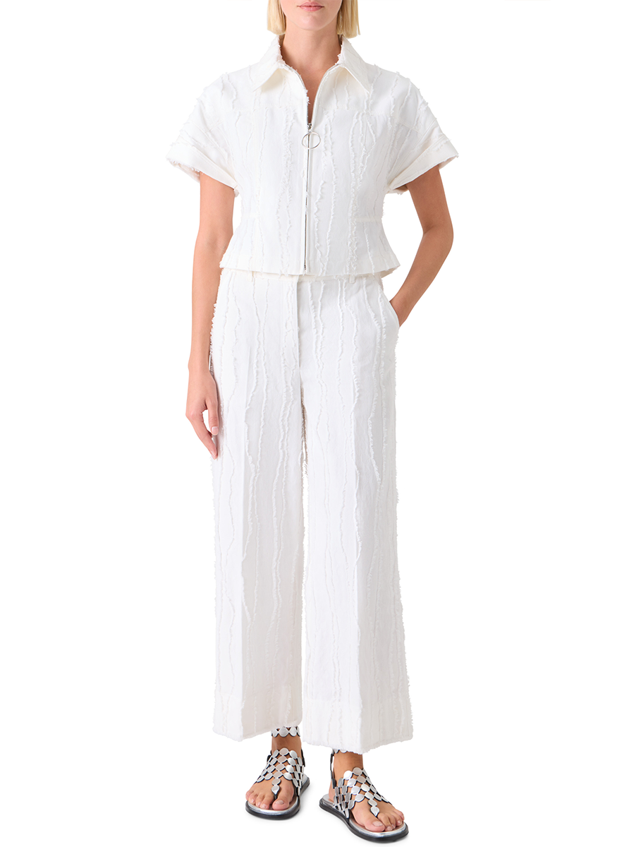 Fringed Wave Jacquard Jacket