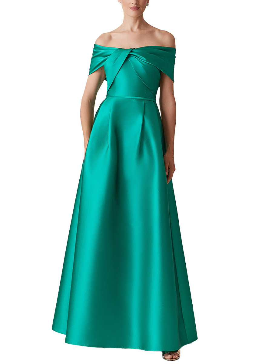 Mikado Stretch Off the Shoulder Gown