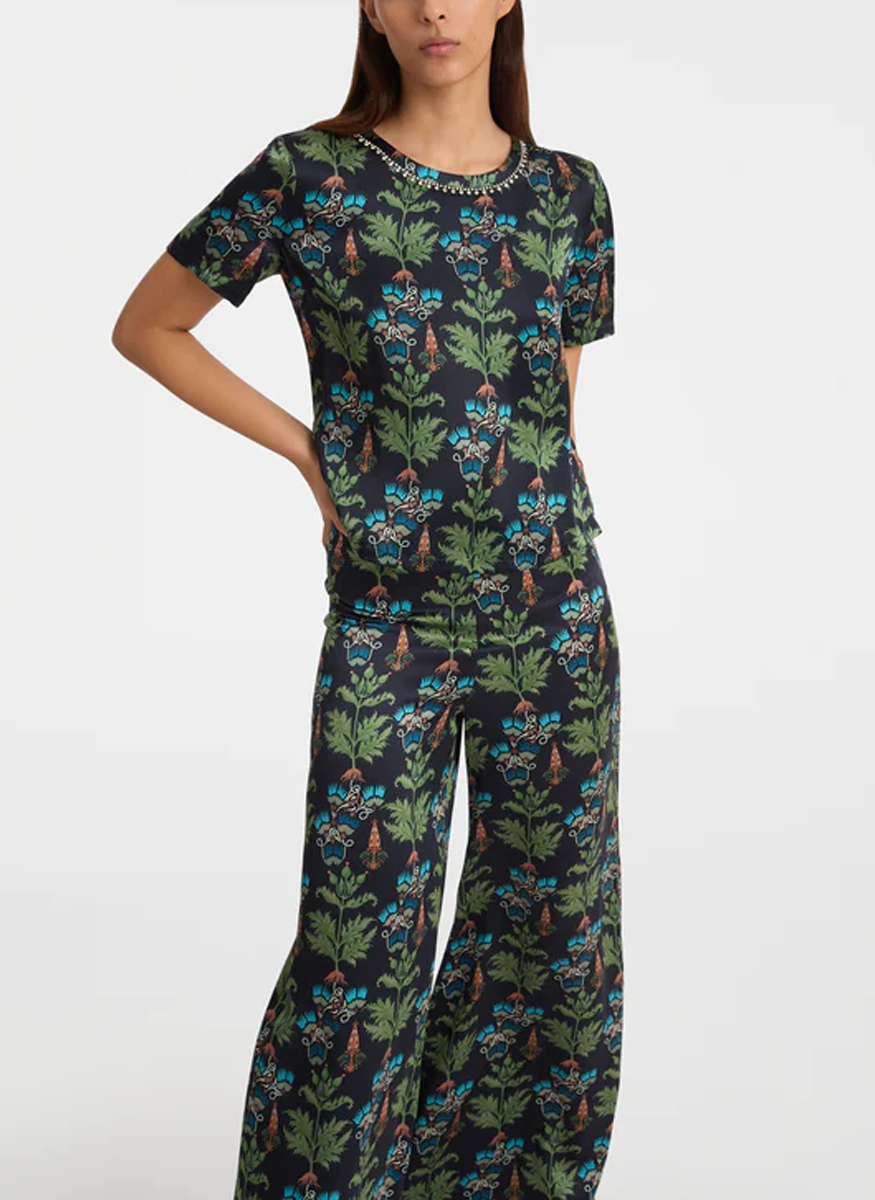 Blair Trousers in Persian Botanic Print - Emporio Sirenuse