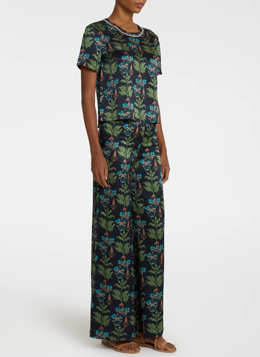 Blair Trousers in Persian Botanic Print - Emporio Sirenuse