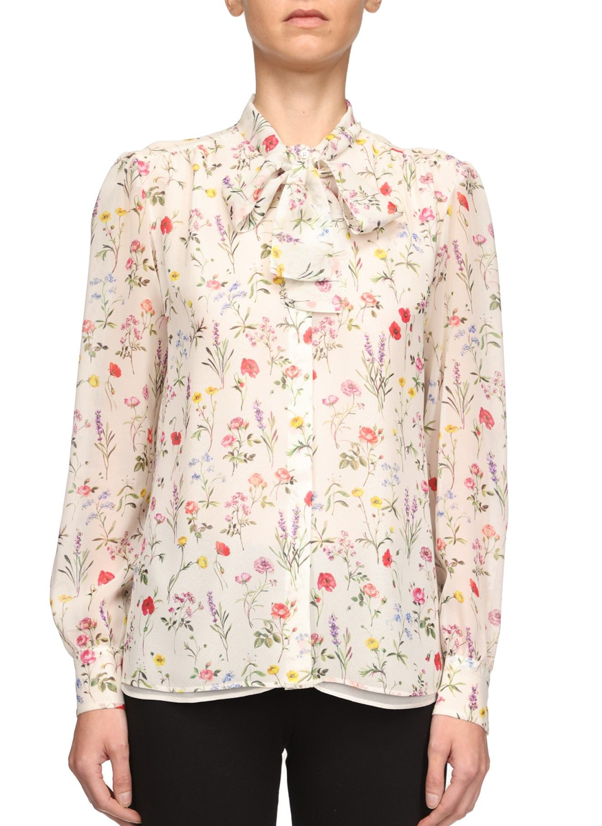 Georgette Floral Tie Blouse