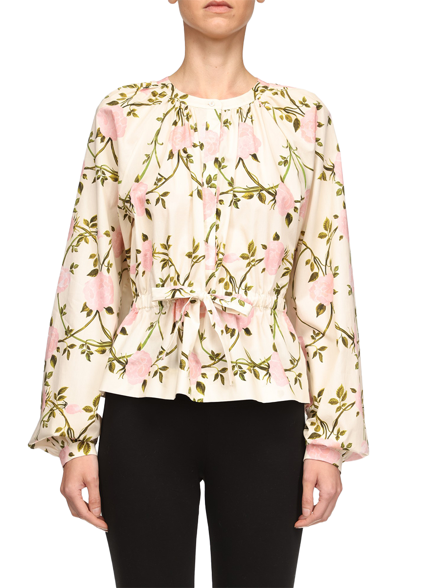 Floral Printed Poplin Blouse