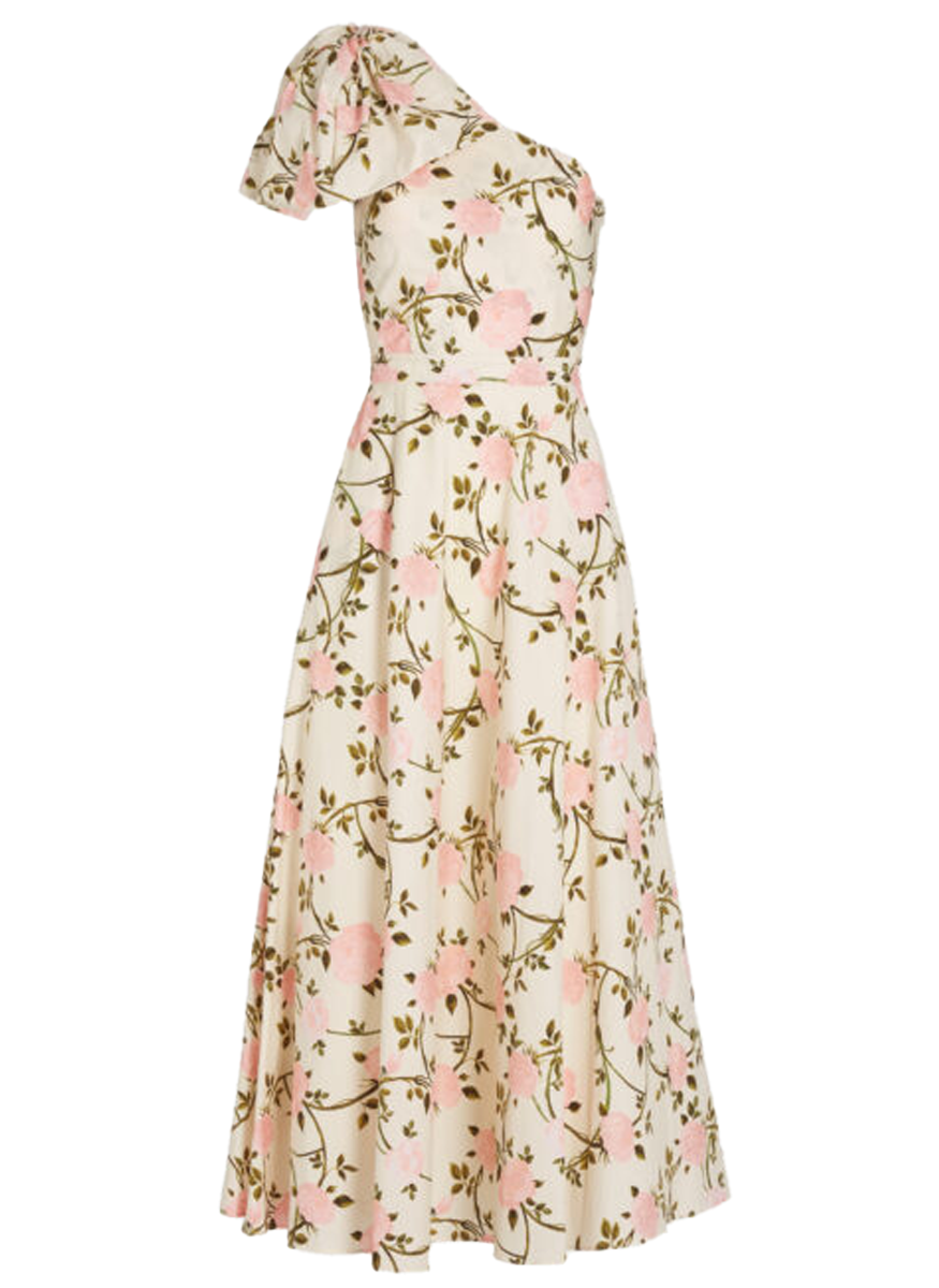 Floral Printed Poplin Midi Dress