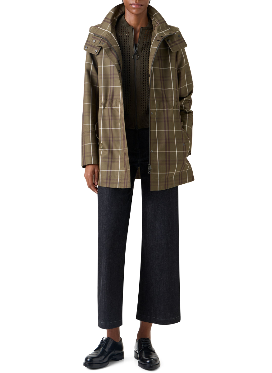 Techno Taffeta Check Parka - Akris Punto