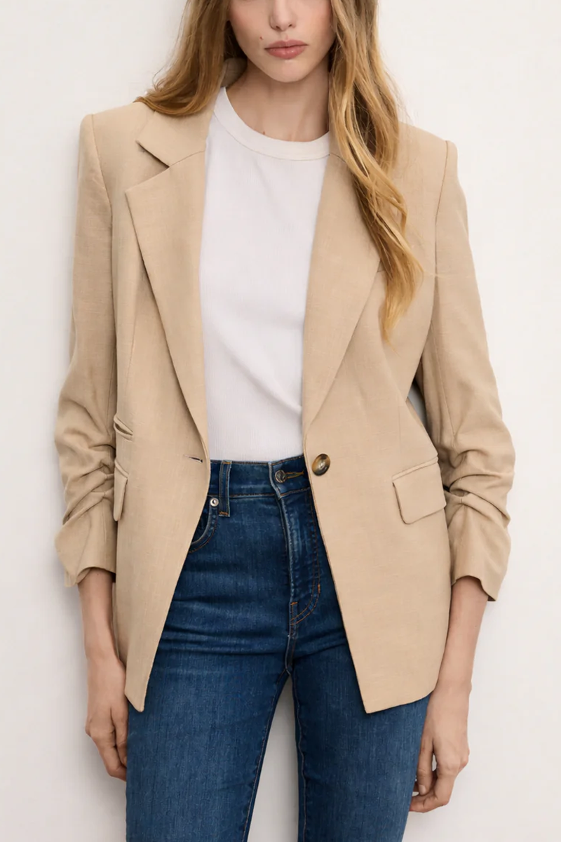 Battista Dickey Jacket in Stone Khaki - Veronica Beard