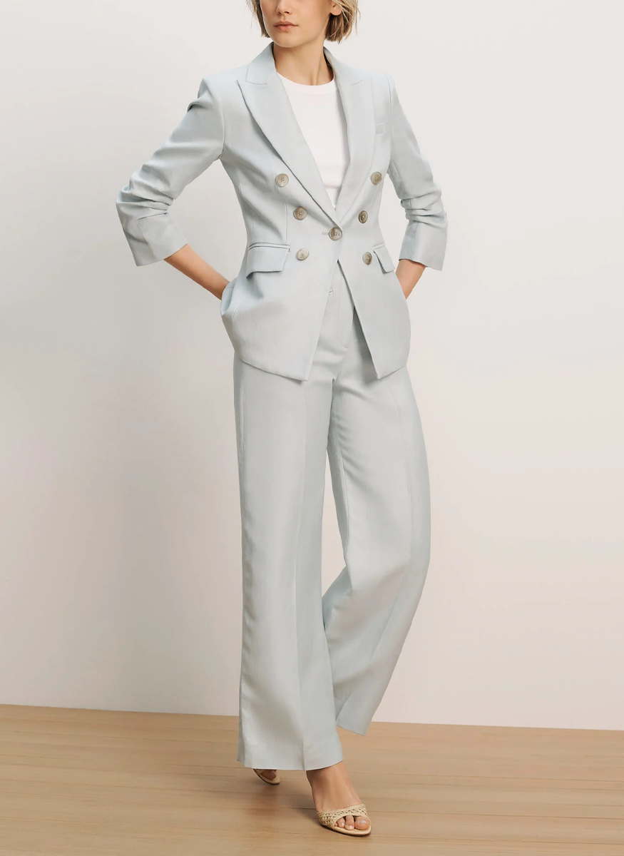 Cassidee Wide-Leg Pant in Rivermist - Veronica Beard