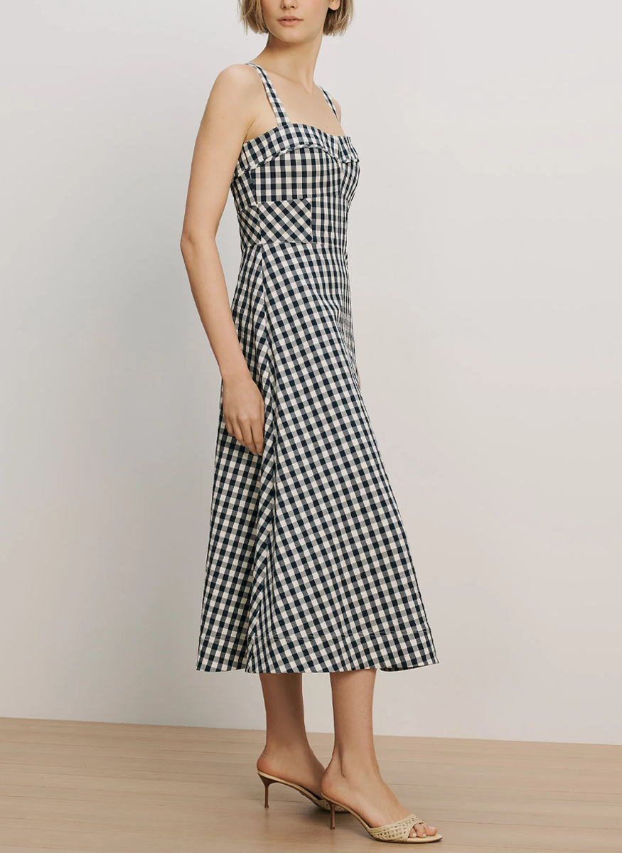 Aila Gingham Midi Dress - Veronica Beard