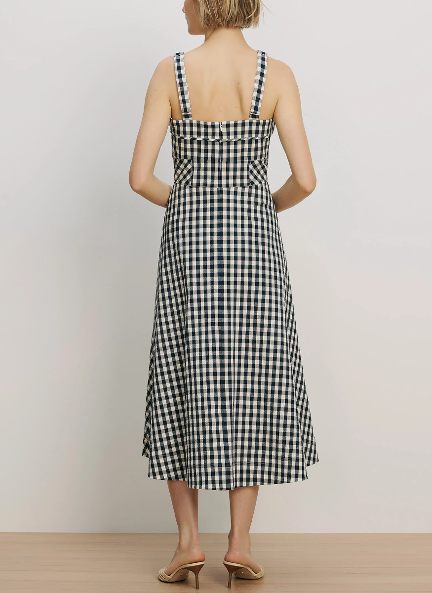 Aila Gingham Midi Dress - Veronica Beard