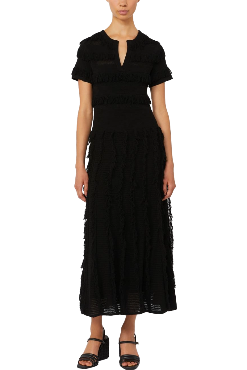 Stretch Viscose Knit Midi Dress