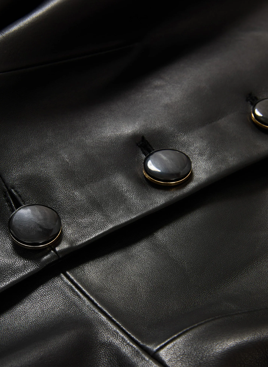 Quinn Leather Peplum Jacket - Veronica Beard