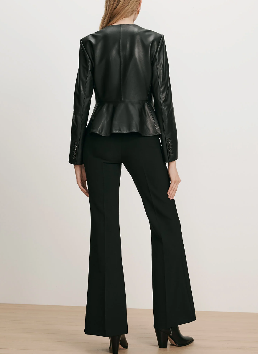 Quinn Leather Peplum Jacket - Veronica Beard