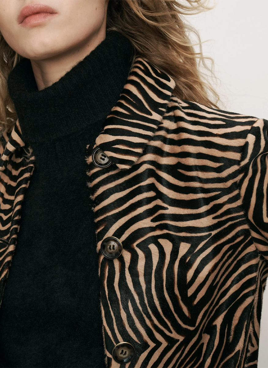 Shelley Calf Hair Dickey Coat - Veronica Beard