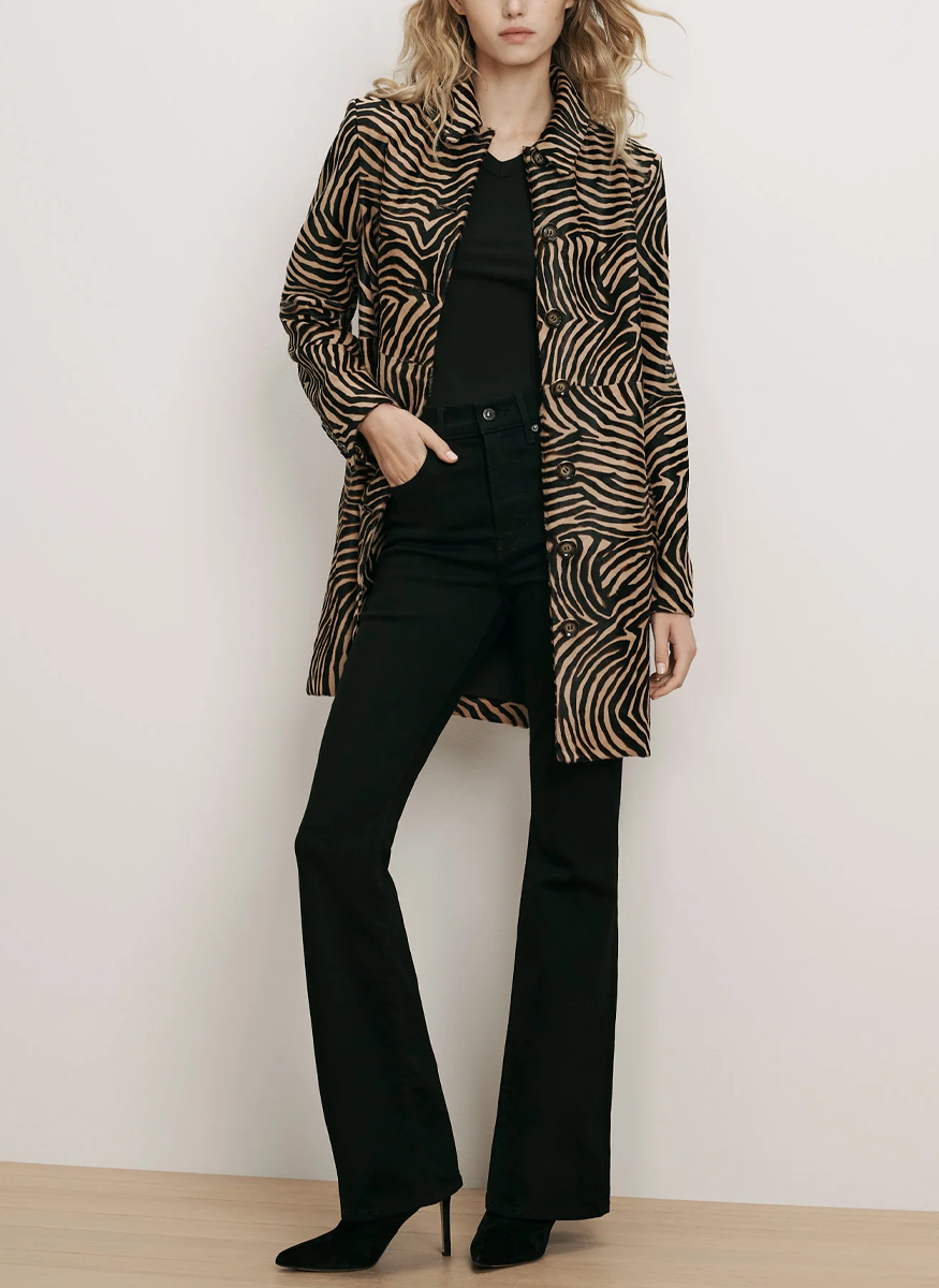 Shelley Calf Hair Dickey Coat - Veronica Beard