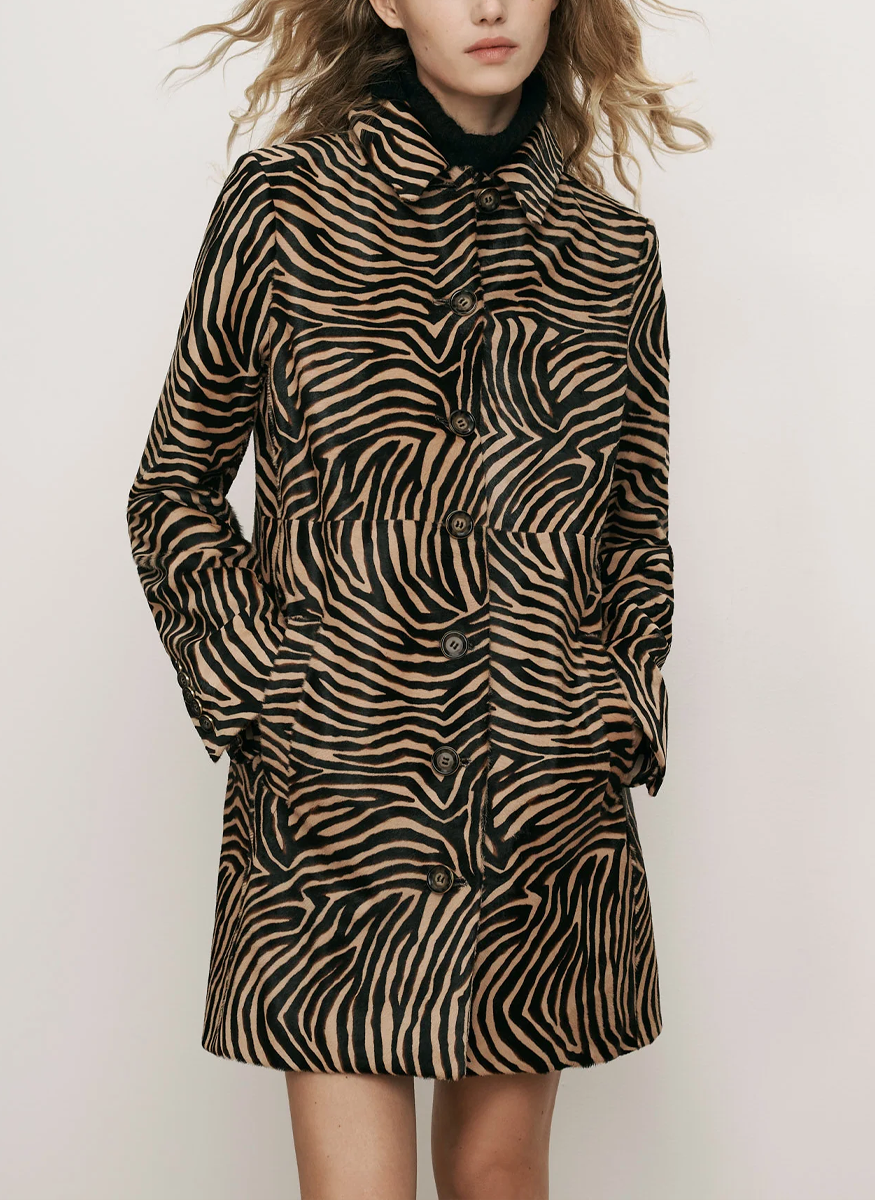 Shelley Calf Hair Dickey Coat - Veronica Beard
