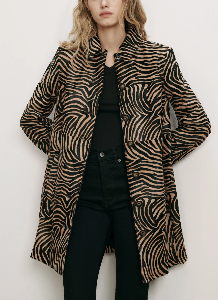 Shelley Calf Hair Dickey Coat - Veronica Beard