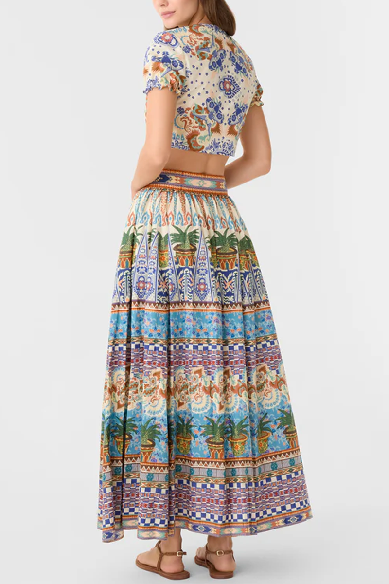 Ombretta Skirt in Chimera Print - Emporio Sirenuse