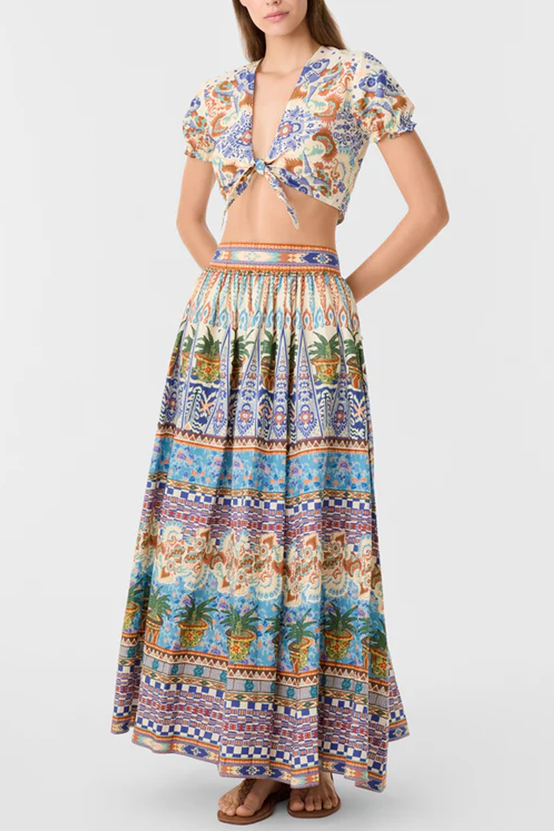 Ombretta Skirt in Chimera Print - Emporio Sirenuse