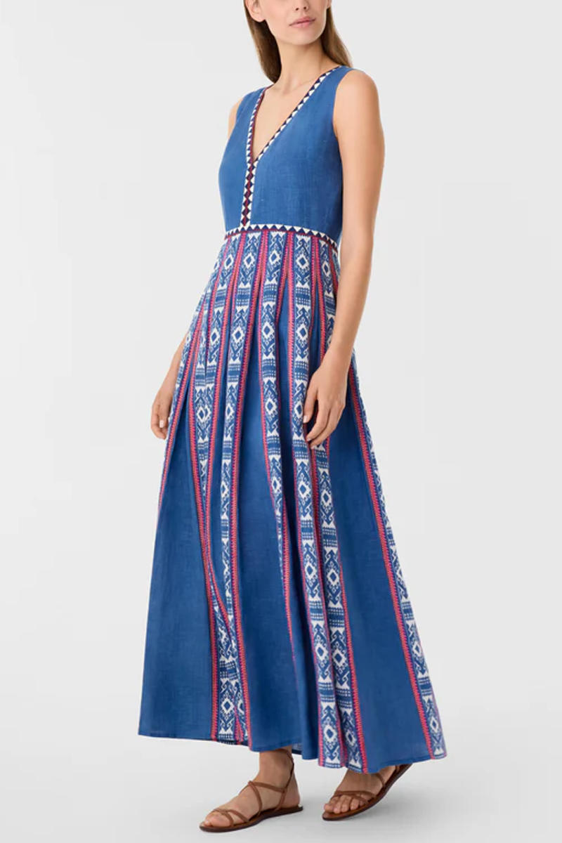Cinzia Dress in Blue Horizon Print