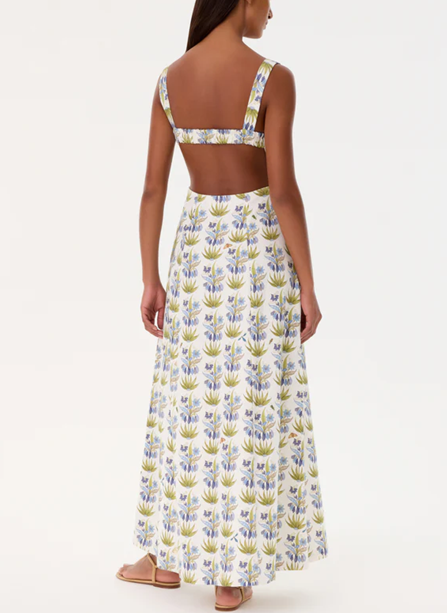 Azzurra Dress in Celestine Flower Print - Emporio Sirenuse