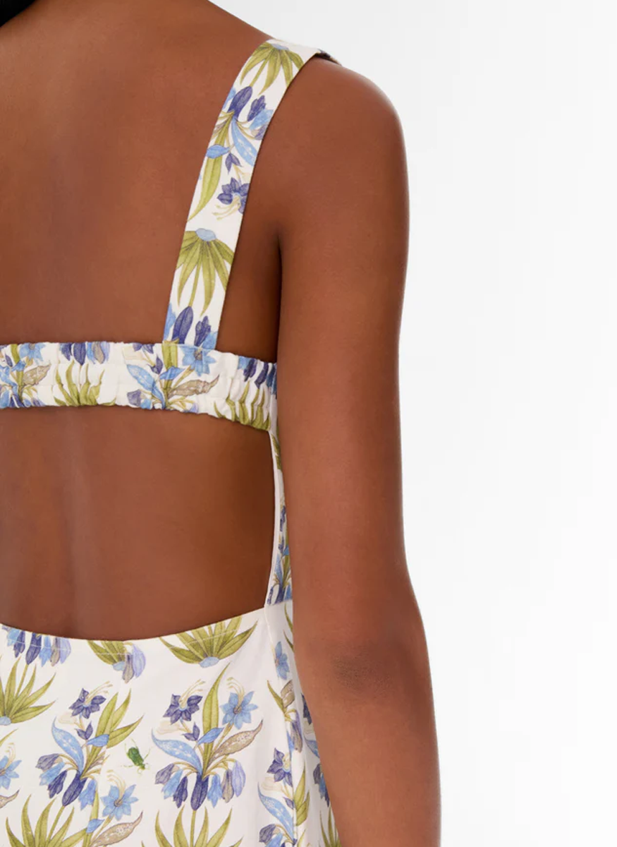 Azzurra Dress in Celestine Flower Print - Emporio Sirenuse