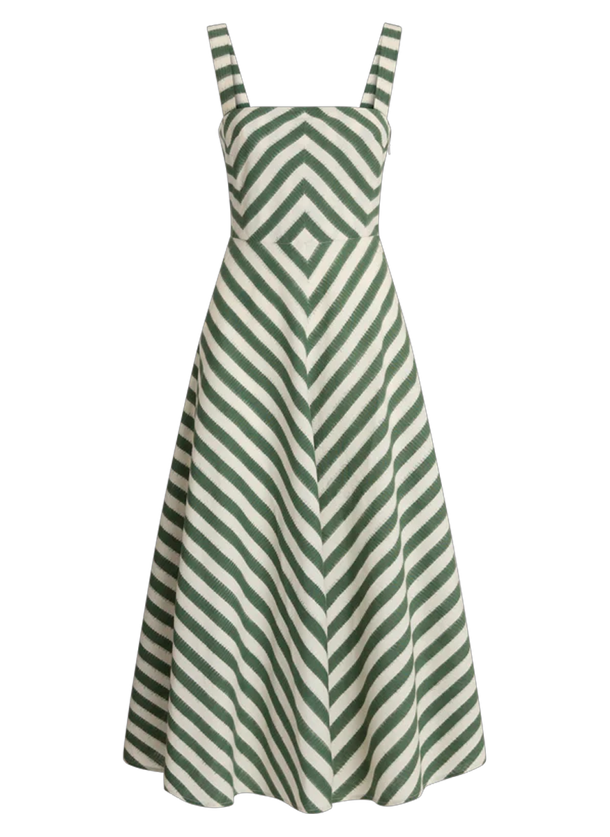 Margherita Dress in Ikat Stripes