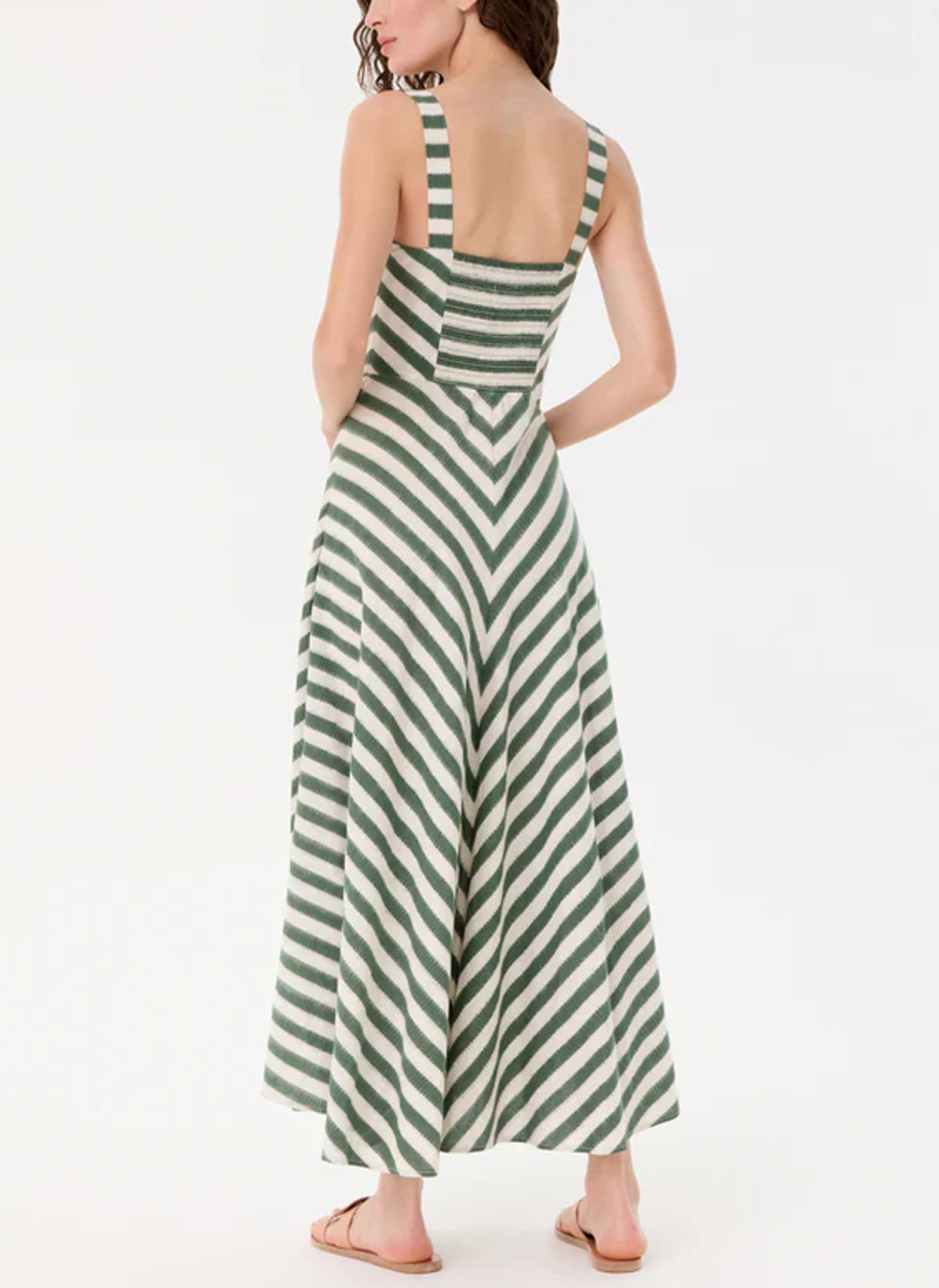 Margherita Dress in Ikat Stripes - Emporio Sirenuse