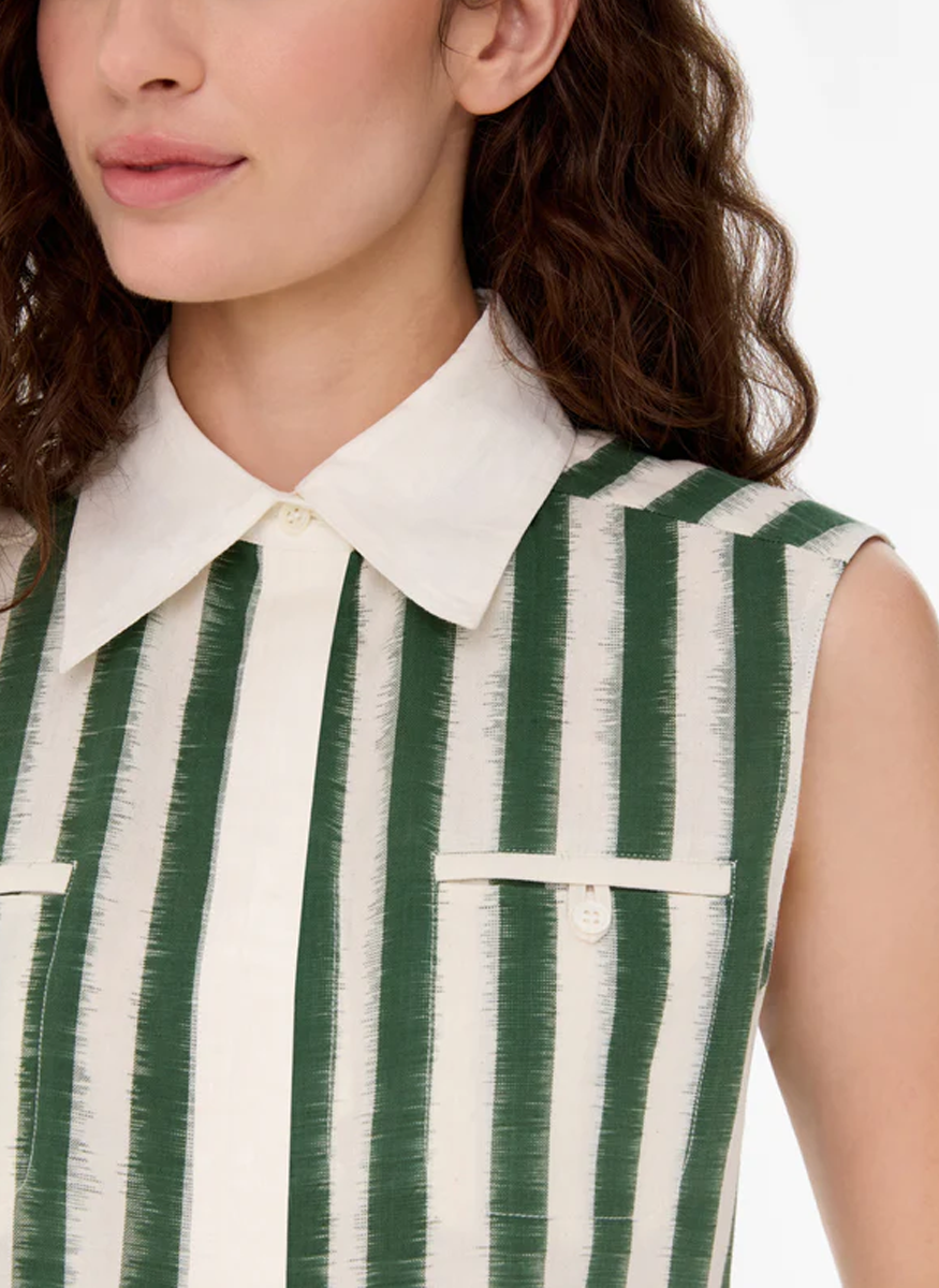 Ylenia Top in Ikat Stripes - Emporio Sirenuse