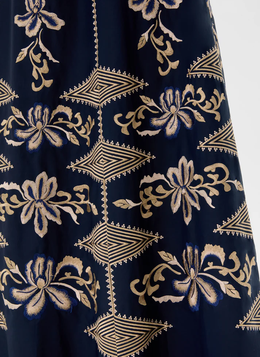 Camille Skirt with Iris Embroidery - Emporio Sirenuse