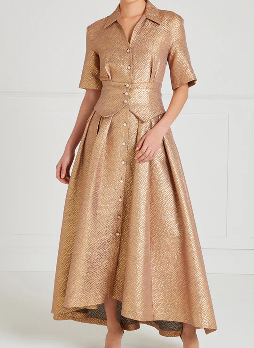 Rita Jacquard Maxi Shirt Dress - Temperley London