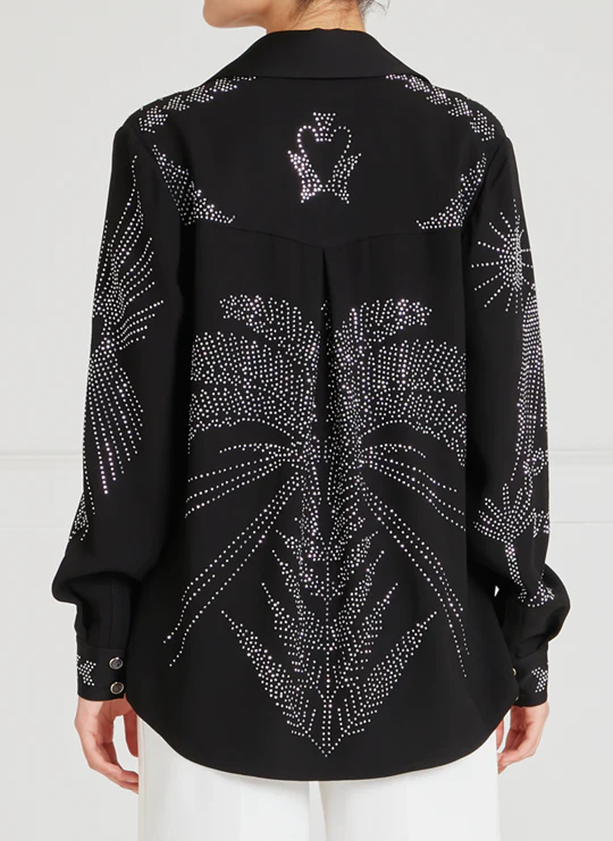 Villanelle Crepe Embellished Shirt Jacket - Temperley London