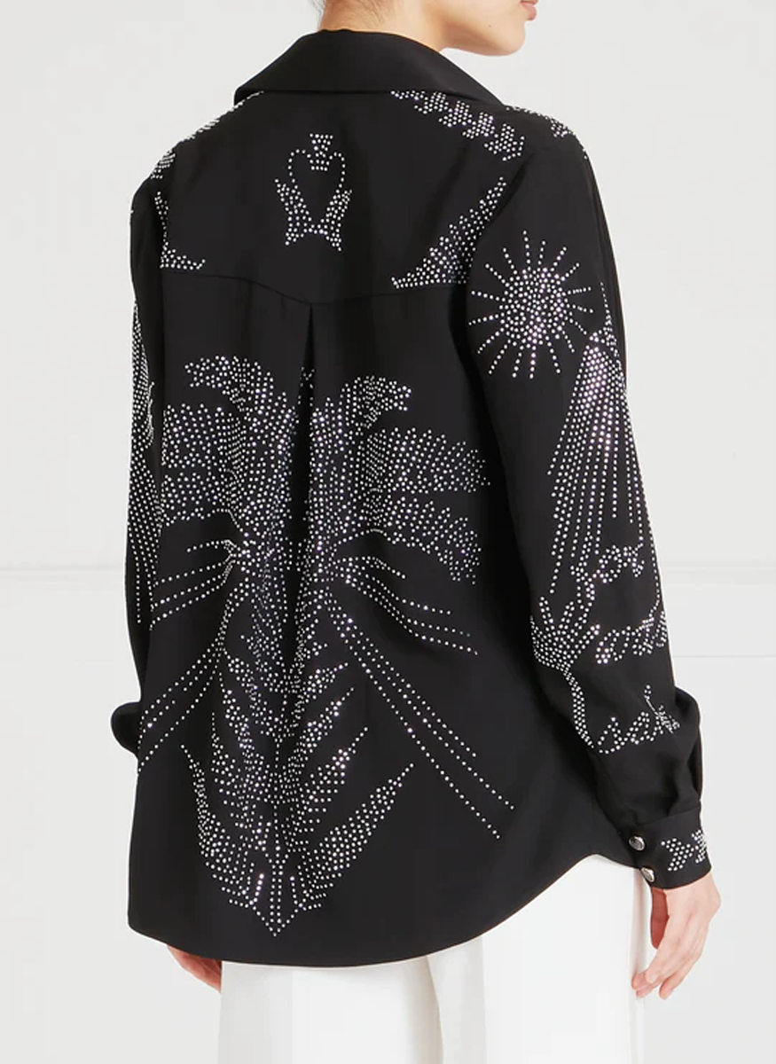 Villanelle Crepe Embellished Shirt Jacket - Temperley London
