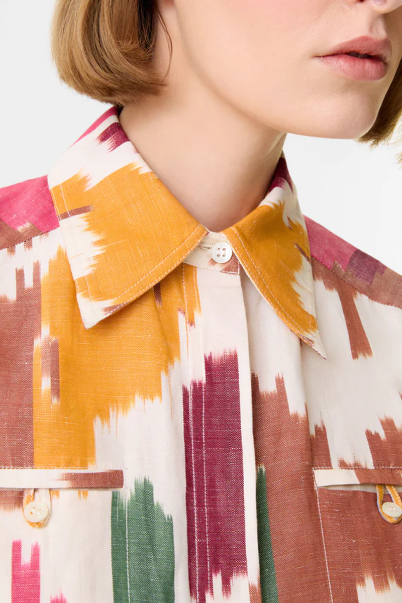 Ylenia Watercolor Ikat Top - Emporio Sirenuse