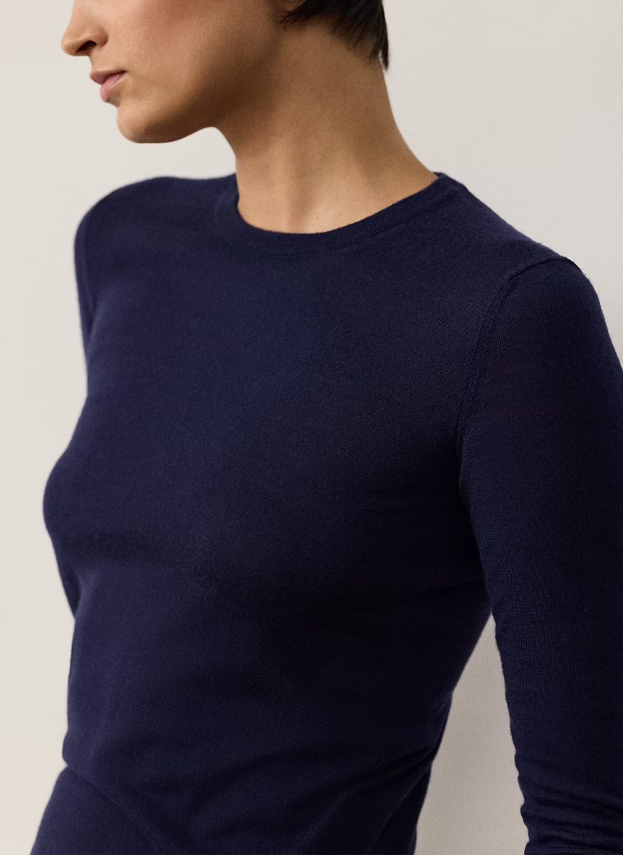Cashmere Crewneck Sweater in Navy - Ralph Lauren Collection