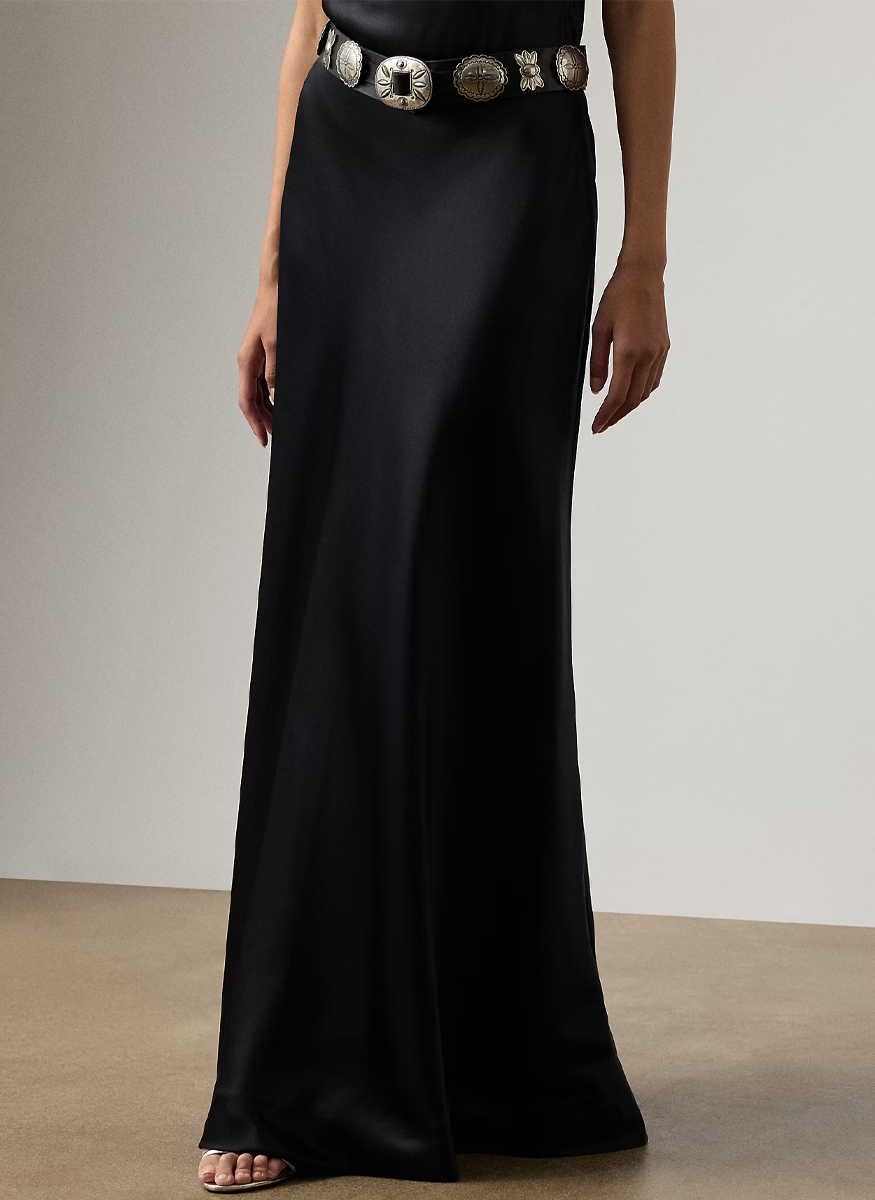 Masina Stretch Satin Skirt - Ralph Lauren Collection