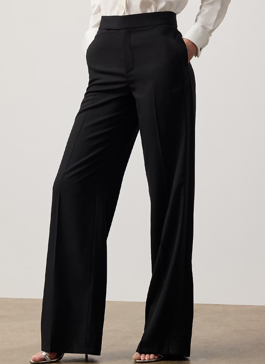 Barnet Wool Barathea Tuxedo Pant - Ralph Lauren Collection