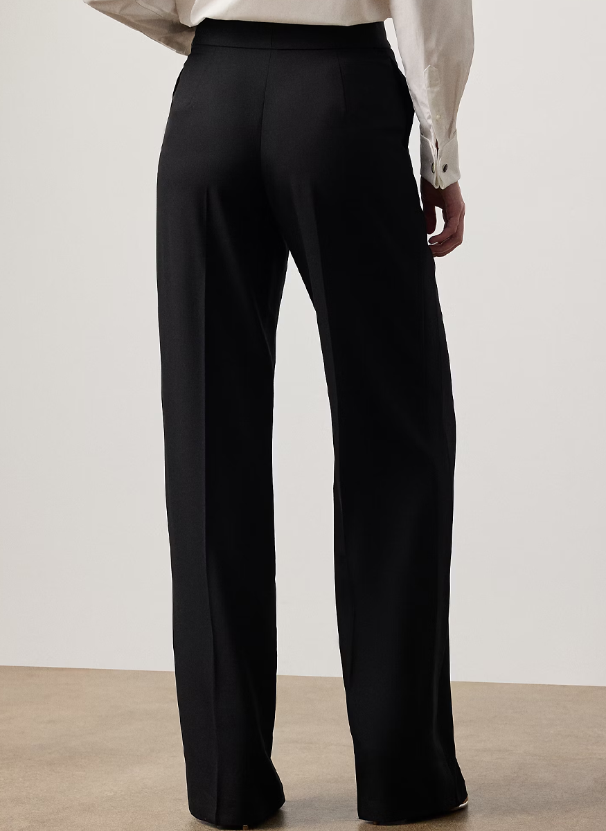 Barnet Wool Barathea Tuxedo Pant - Ralph Lauren Collection