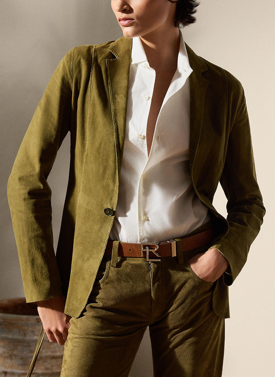 Jessamine Lamb-Suede Jacket - Ralph Lauren Collection