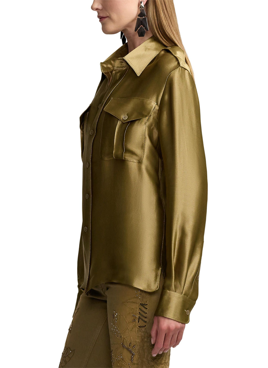 Natalie Metallic Satin Shirt