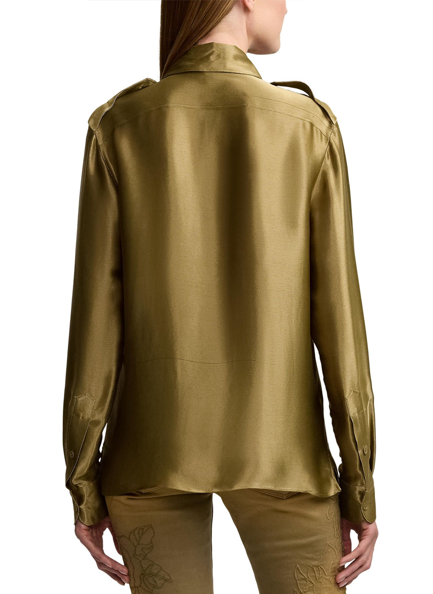 Natalie Metallic Satin Shirt - Ralph Lauren Collection