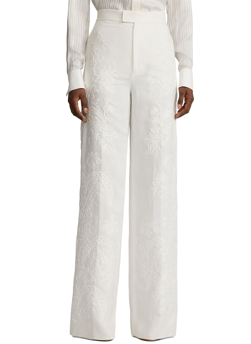Dean Embroidered Micro-Piqué Pant - Ralph Lauren Collection