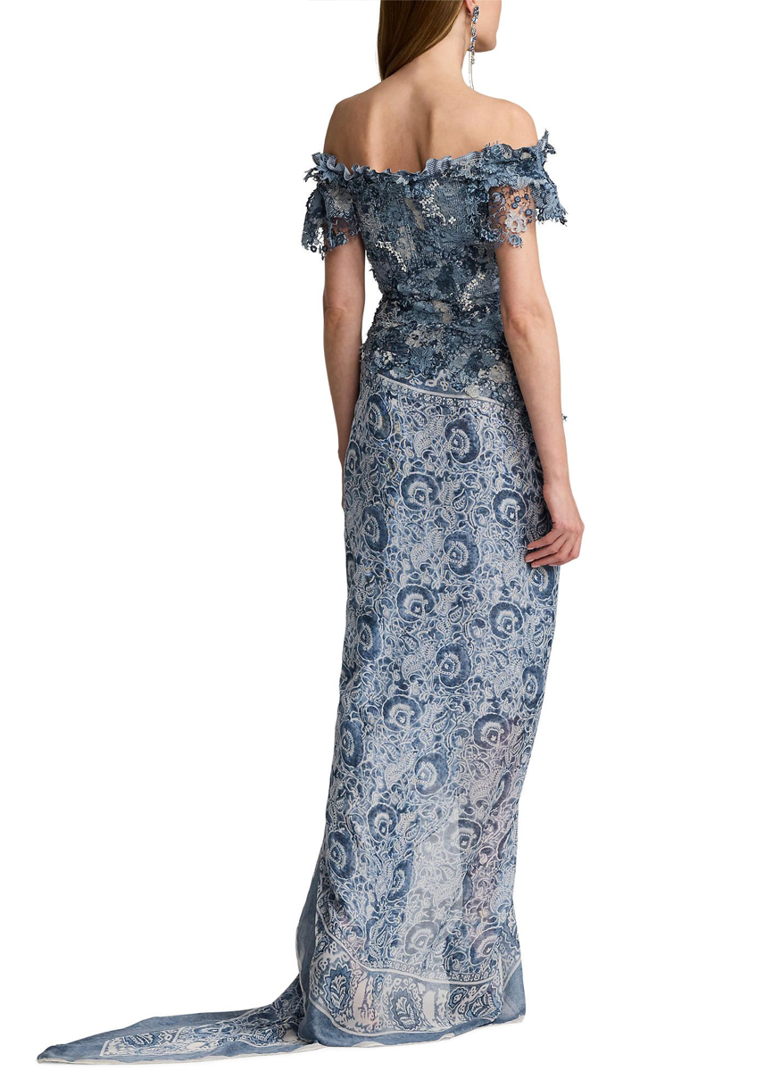 Ivanna Floral Gauze Evening Dress - Ralph Lauren Collection