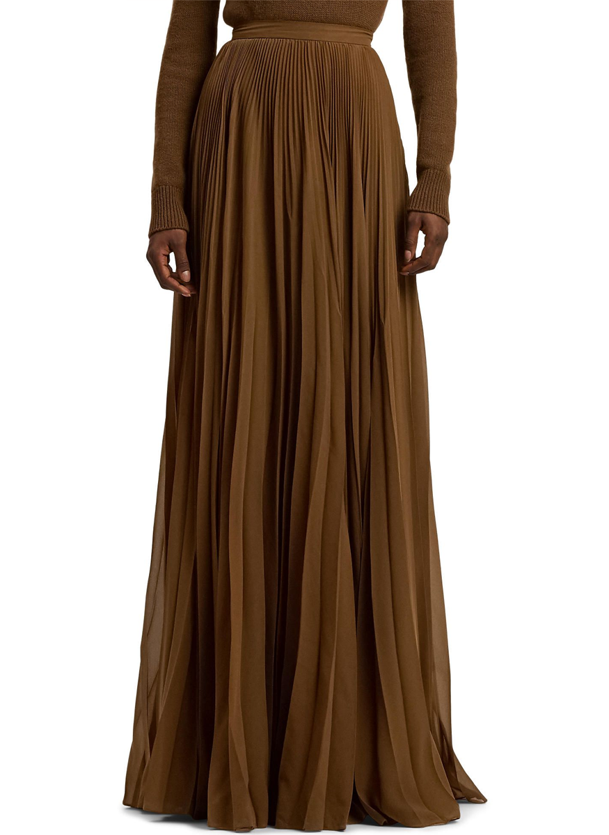 Marsha Pleated Chiffon Maxiskirt - Ralph Lauren Collection