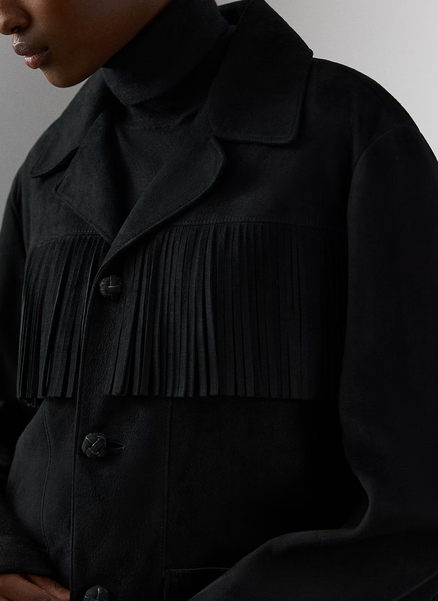 Perce Fringe-Trim Lamb-Suede Jacket - Ralph Lauren Collection