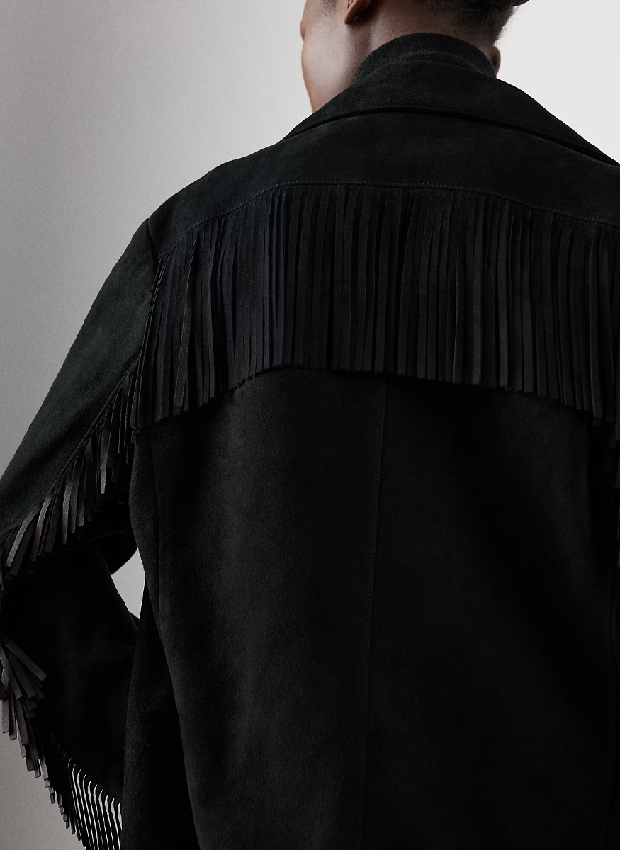 Perce Fringe-Trim Lamb-Suede Jacket - Ralph Lauren Collection