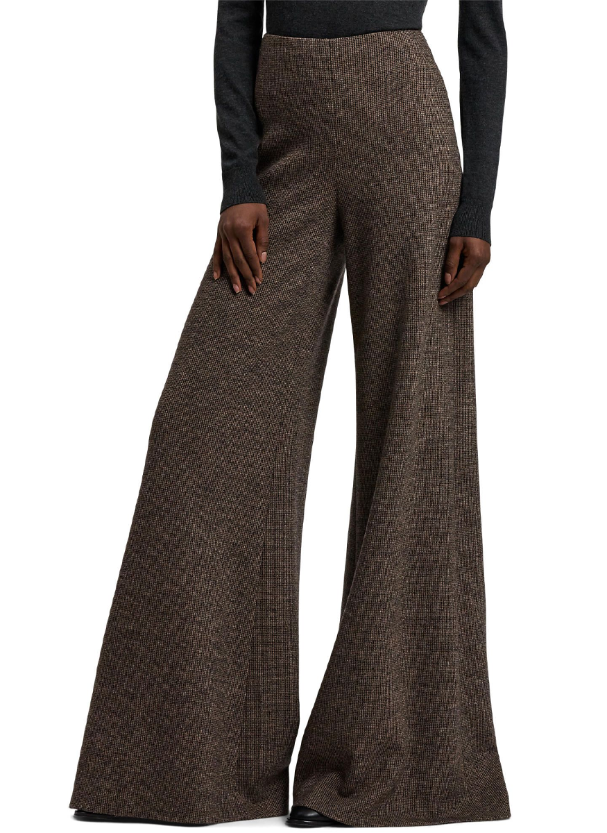 Isaiah Tick-Weave Jersey Wide-Leg Pant - Ralph Lauren Collection
