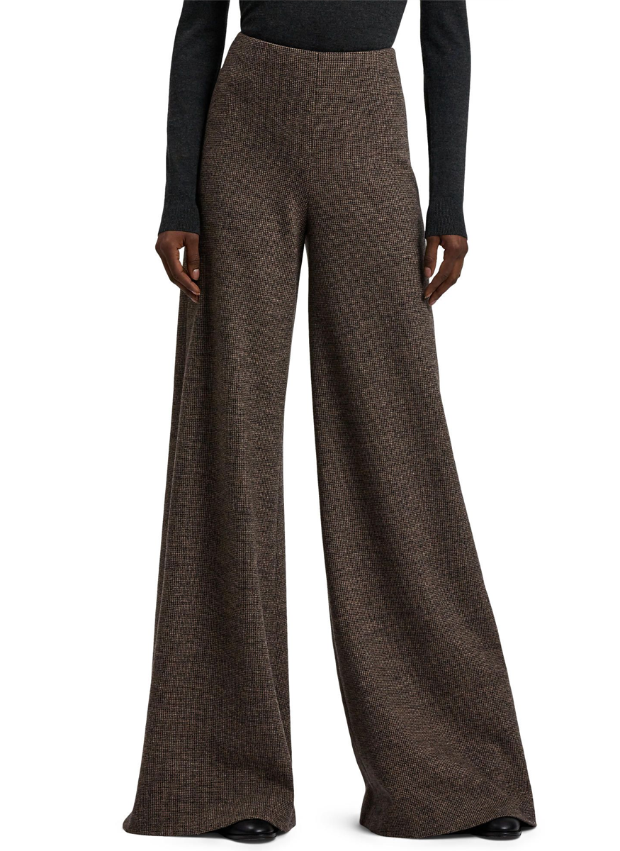 Isaiah Tick-Weave Jersey Wide-Leg Pant - Ralph Lauren Collection