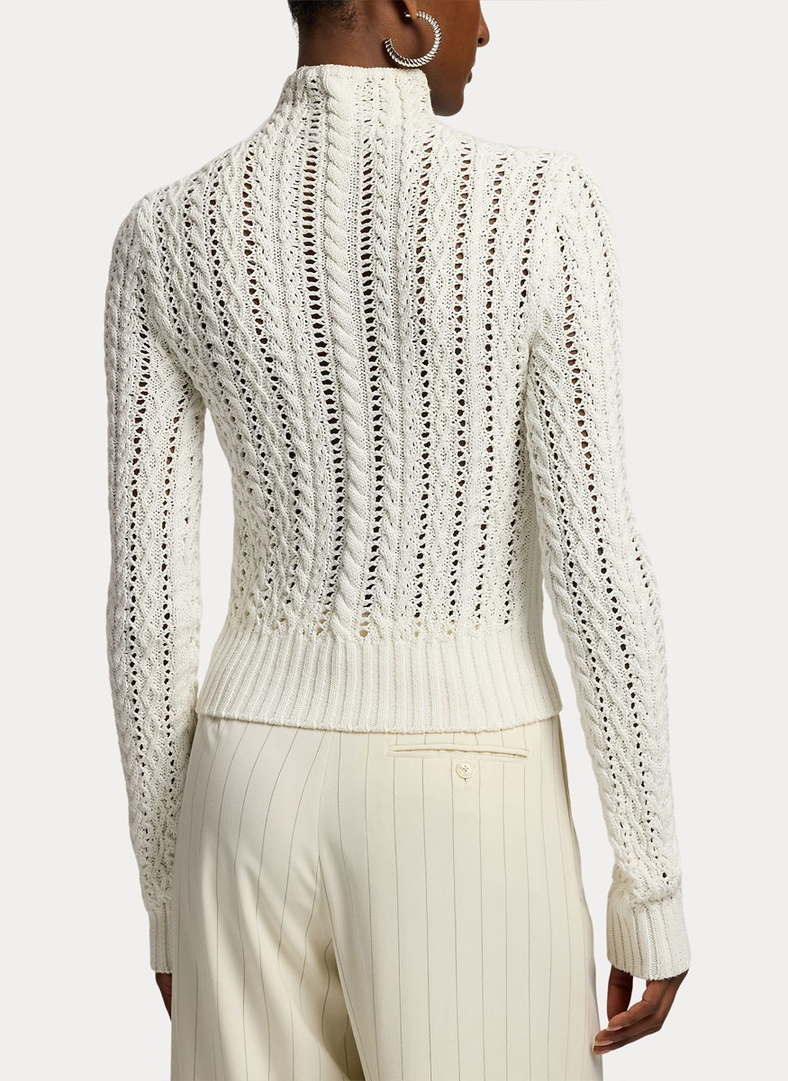 Cotton-Silk Funnelneck Sweater - Ralph Lauren Collection