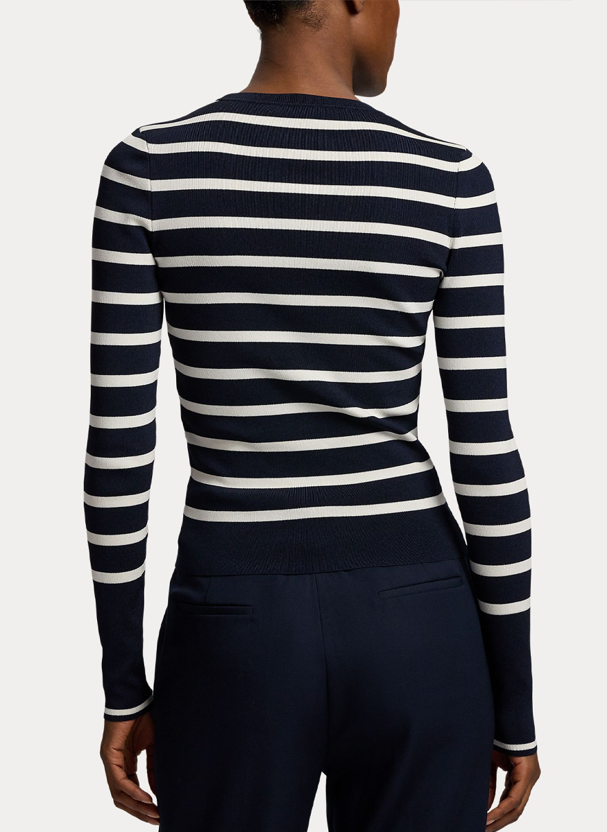 Striped Silk-Blend Crewneck Sweater - Ralph Lauren Collection